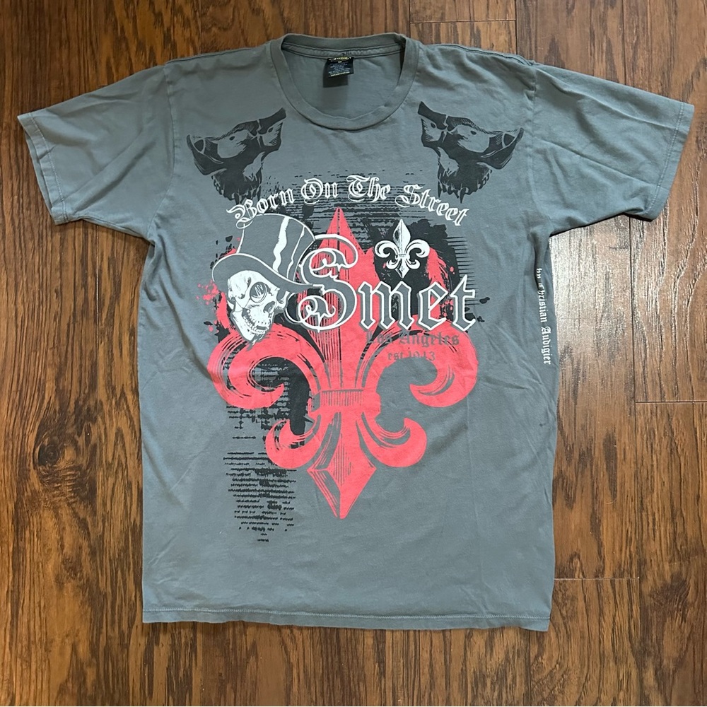 Smet born on the street‎ T-shirt gray men’s size medium